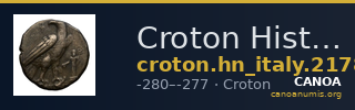 Croton Historia Numorum Italy 2178-2184 — CANOA
