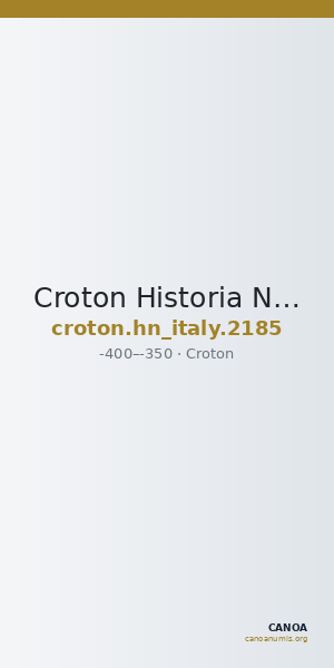 Croton Historia Numorum Italy 2185 — CANOA