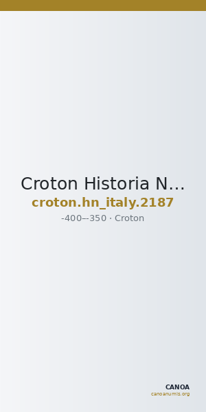 Croton Historia Numorum Italy 2187 — CANOA