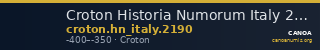 Croton Historia Numorum Italy 2190 — CANOA