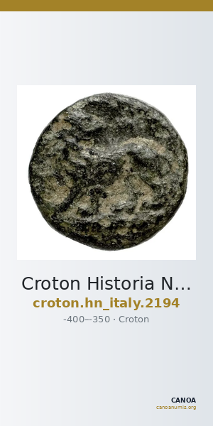 Croton Historia Numorum Italy 2194 — CANOA