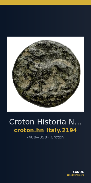Croton Historia Numorum Italy 2194 — CANOA