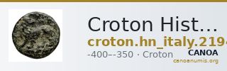 Croton Historia Numorum Italy 2194 — CANOA