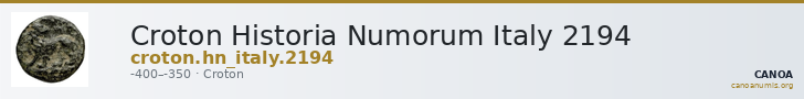 Croton Historia Numorum Italy 2194 — CANOA
