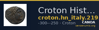 Croton Historia Numorum Italy 2195 — CANOA