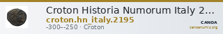 Croton Historia Numorum Italy 2195 — CANOA