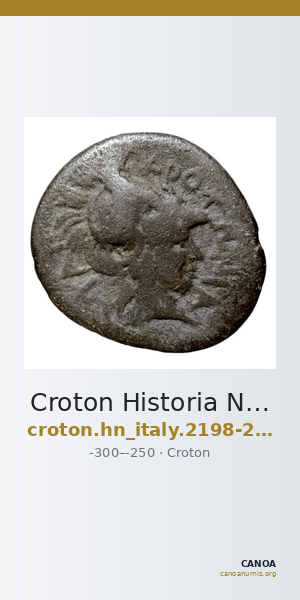 Croton Historia Numorum Italy 2198-2199 — CANOA