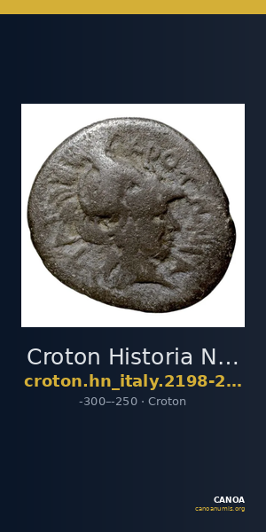 Croton Historia Numorum Italy 2198-2199 — CANOA