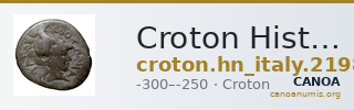 Croton Historia Numorum Italy 2198-2199 — CANOA