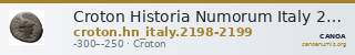 Croton Historia Numorum Italy 2198-2199 — CANOA