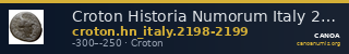 Croton Historia Numorum Italy 2198-2199 — CANOA
