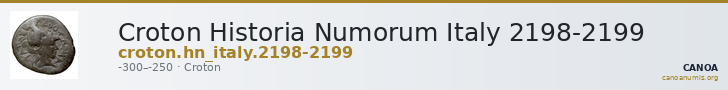 Croton Historia Numorum Italy 2198-2199 — CANOA