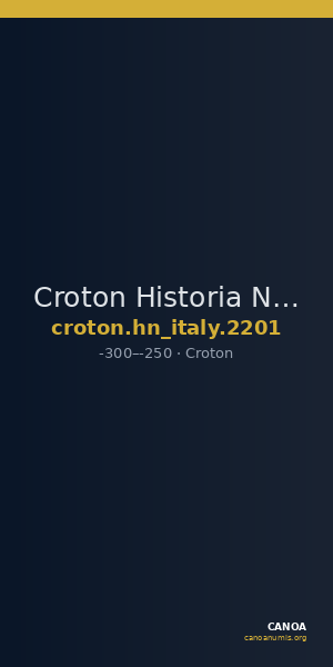 Croton Historia Numorum Italy 2201 — CANOA