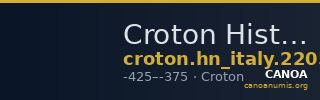 Croton Historia Numorum Italy 2205 — CANOA