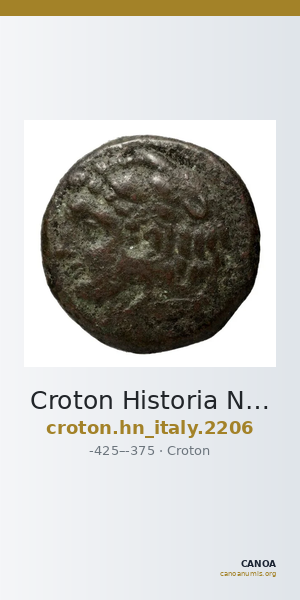 Croton Historia Numorum Italy 2206 — CANOA