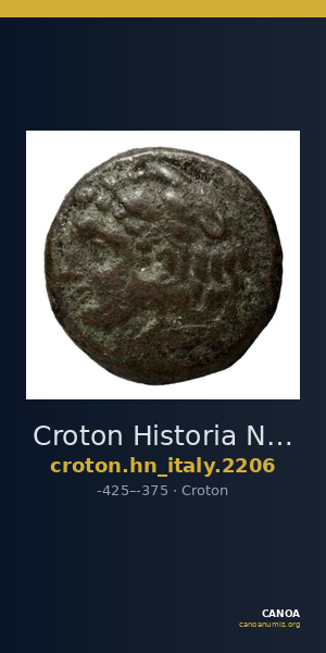 Croton Historia Numorum Italy 2206 — CANOA