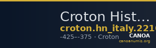 Croton Historia Numorum Italy 2210 — CANOA