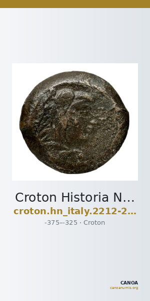 Croton Historia Numorum Italy 2212-2214 — CANOA