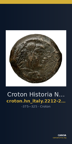 Croton Historia Numorum Italy 2212-2214 — CANOA
