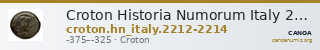 Croton Historia Numorum Italy 2212-2214 — CANOA