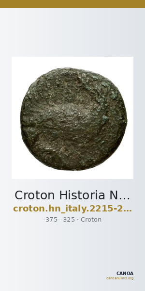 Croton Historia Numorum Italy 2215-2216 — CANOA