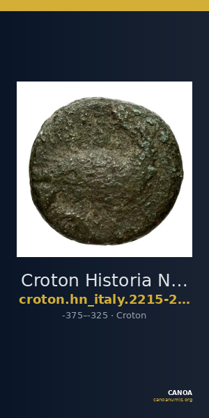 Croton Historia Numorum Italy 2215-2216 — CANOA
