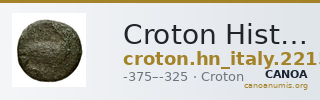 Croton Historia Numorum Italy 2215-2216 — CANOA