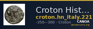 Croton Historia Numorum Italy 2217-2223 — CANOA