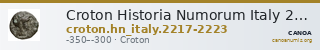 Croton Historia Numorum Italy 2217-2223 — CANOA
