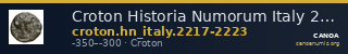 Croton Historia Numorum Italy 2217-2223 — CANOA