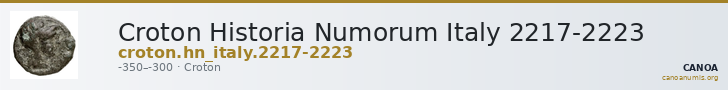 Croton Historia Numorum Italy 2217-2223 — CANOA