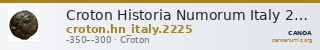 Croton Historia Numorum Italy 2225 — CANOA
