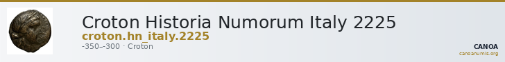 Croton Historia Numorum Italy 2225 — CANOA