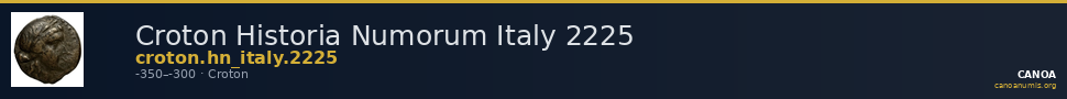 Croton Historia Numorum Italy 2225 — CANOA