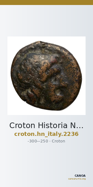 Croton Historia Numorum Italy 2236 — CANOA