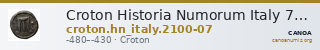 Croton Historia Numorum Italy 73232 — CANOA