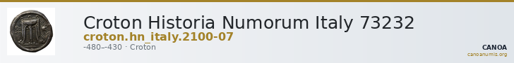 Croton Historia Numorum Italy 73232 — CANOA