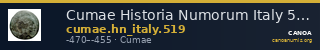 Cumae Historia Numorum Italy 519 — CANOA