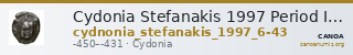 Cydonia Stefanakis 1997 Period I, Group 2, Types B-D ; catalogue n° 6-43 — CANOA