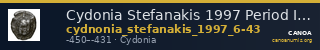 Cydonia Stefanakis 1997 Period I, Group 2, Types B-D ; catalogue n° 6-43 — CANOA