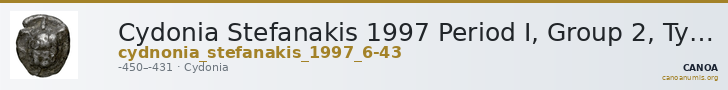 Cydonia Stefanakis 1997 Period I, Group 2, Types B-D ; catalogue n° 6-43 — CANOA