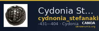 Cydonia Stefanakis 1997 Period I, Group 3, Types E-F et H ; catalogue n° 44-77, 88-98 — CANOA