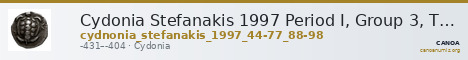 Cydonia Stefanakis 1997 Period I, Group 3, Types E-F et H ; catalogue n° 44-77, 88-98 — CANOA