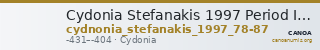 Cydonia Stefanakis 1997 Period I, Group 3, Types G ; catalogue n° 78-87 — CANOA