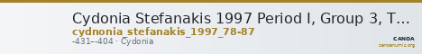 Cydonia Stefanakis 1997 Period I, Group 3, Types G ; catalogue n° 78-87 — CANOA