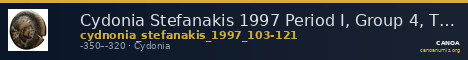 Cydonia Stefanakis 1997 Period I, Group 4, Types J-L ; catalogue n° 103-121 — CANOA