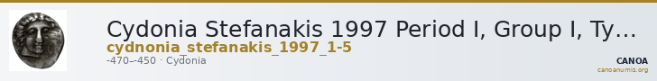Cydonia Stefanakis 1997 Period I, Group I, Type A ; catalogue n° 1-5 — CANOA