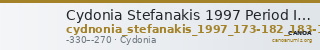 Cydonia Stefanakis 1997 Period II, Group 6, type N-P ; catalogue n° 173-182, 183-190 — CANOA