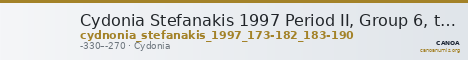 Cydonia Stefanakis 1997 Period II, Group 6, type N-P ; catalogue n° 173-182, 183-190 — CANOA