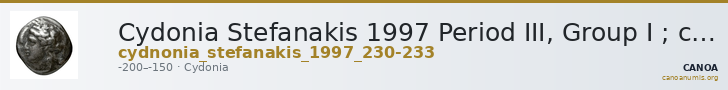 Cydonia Stefanakis 1997 Period III, Group I ; catalogue n° 230-233 — CANOA